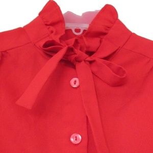 vintage plus size red bow top 12 14 1x